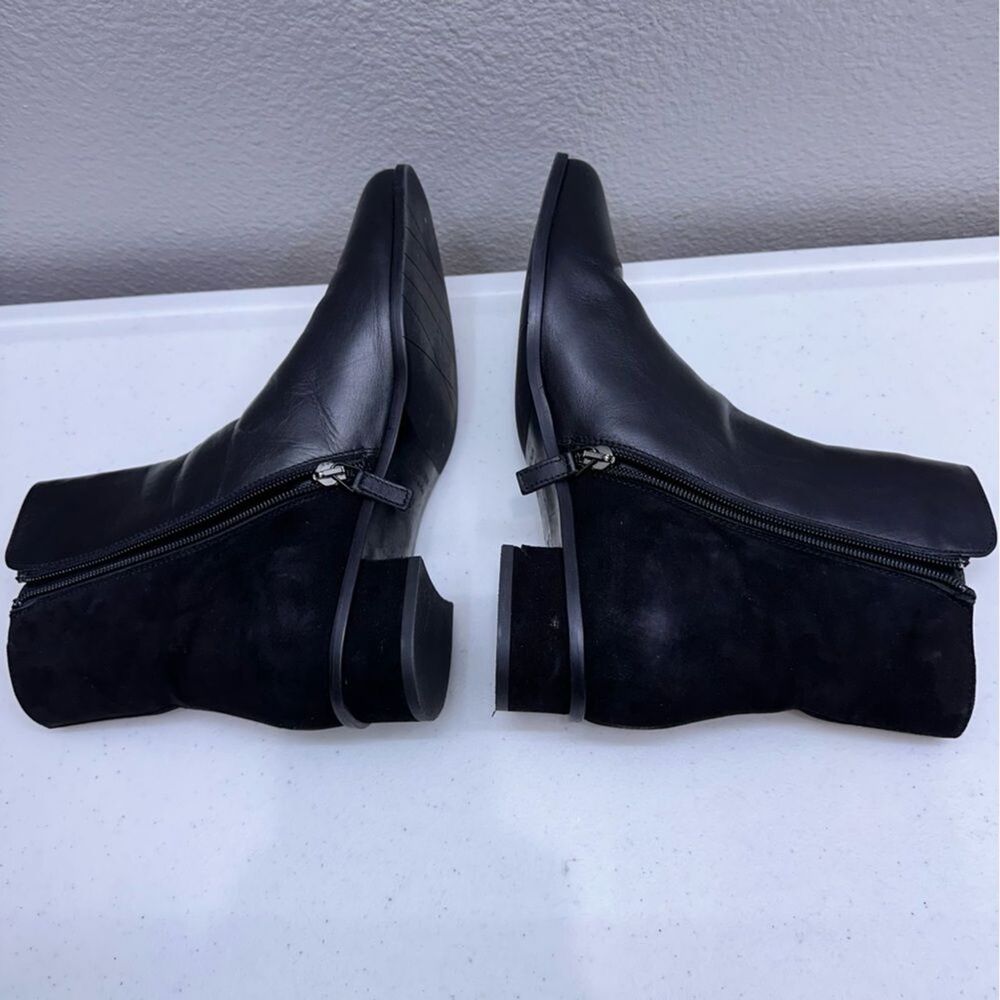 Aquatalia Boots Size 9 Lucia Black Ankle Womens Leather Suede Fall - Picture 7 of 8